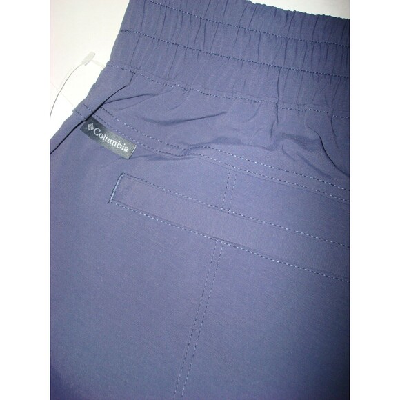 Womens M New NWT Columbia Capri Pants Pockets Dark Blue Wander More UPF 50 Crop - Picture 6 of 8